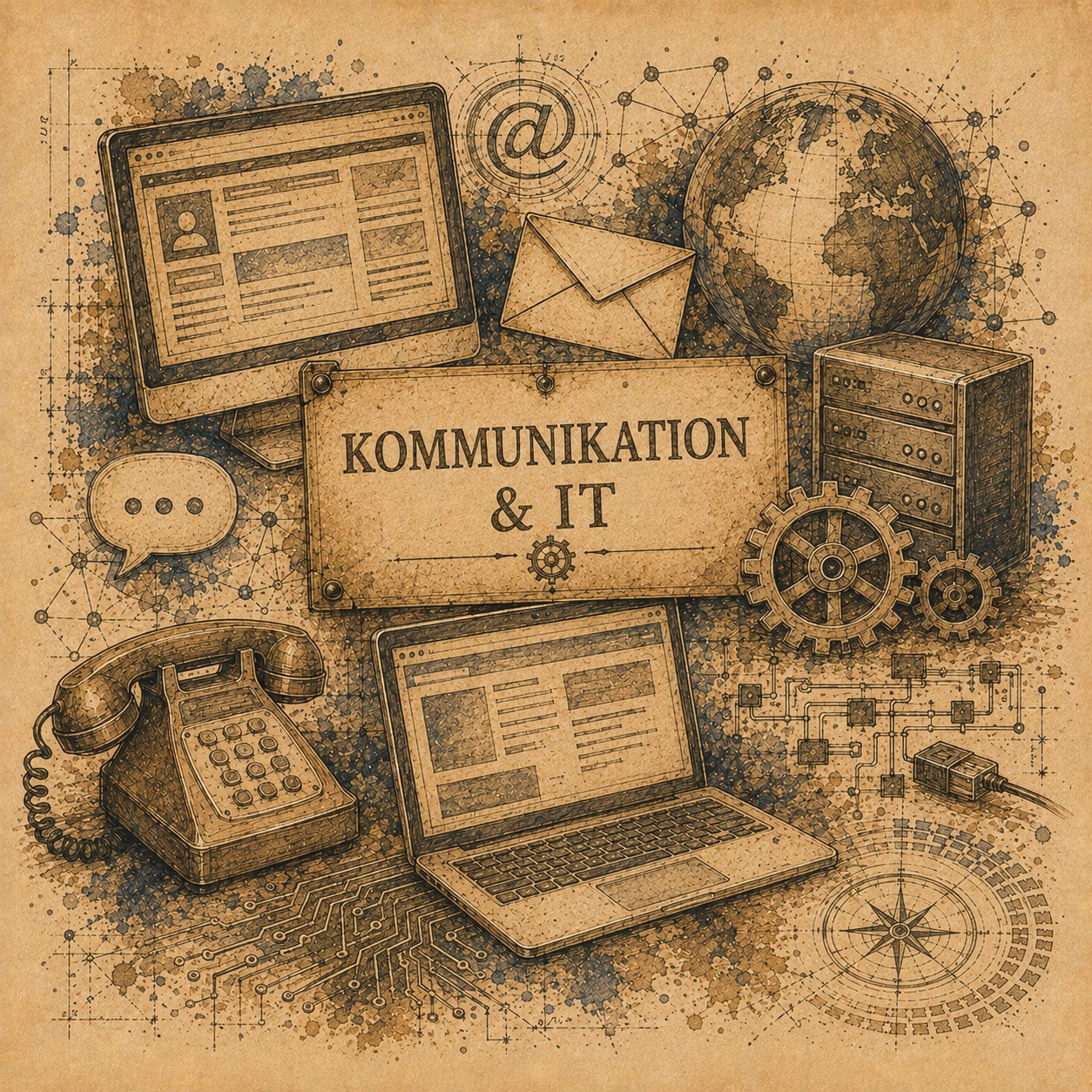 Künstlerische Darstellung zum Thema Telekommunikation und IT